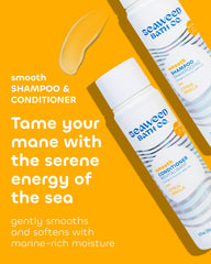 Seaweed Bath Co. Smooth conditioner bottle provides moisture and frizz control.