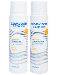 Seaweed Bath Co. Smooth shampoo bottle promotes sleek, shiny hair with hydration.