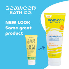 Seaweed Bath Co. SPF 30 bottle provides daily protection for outdoor activities.