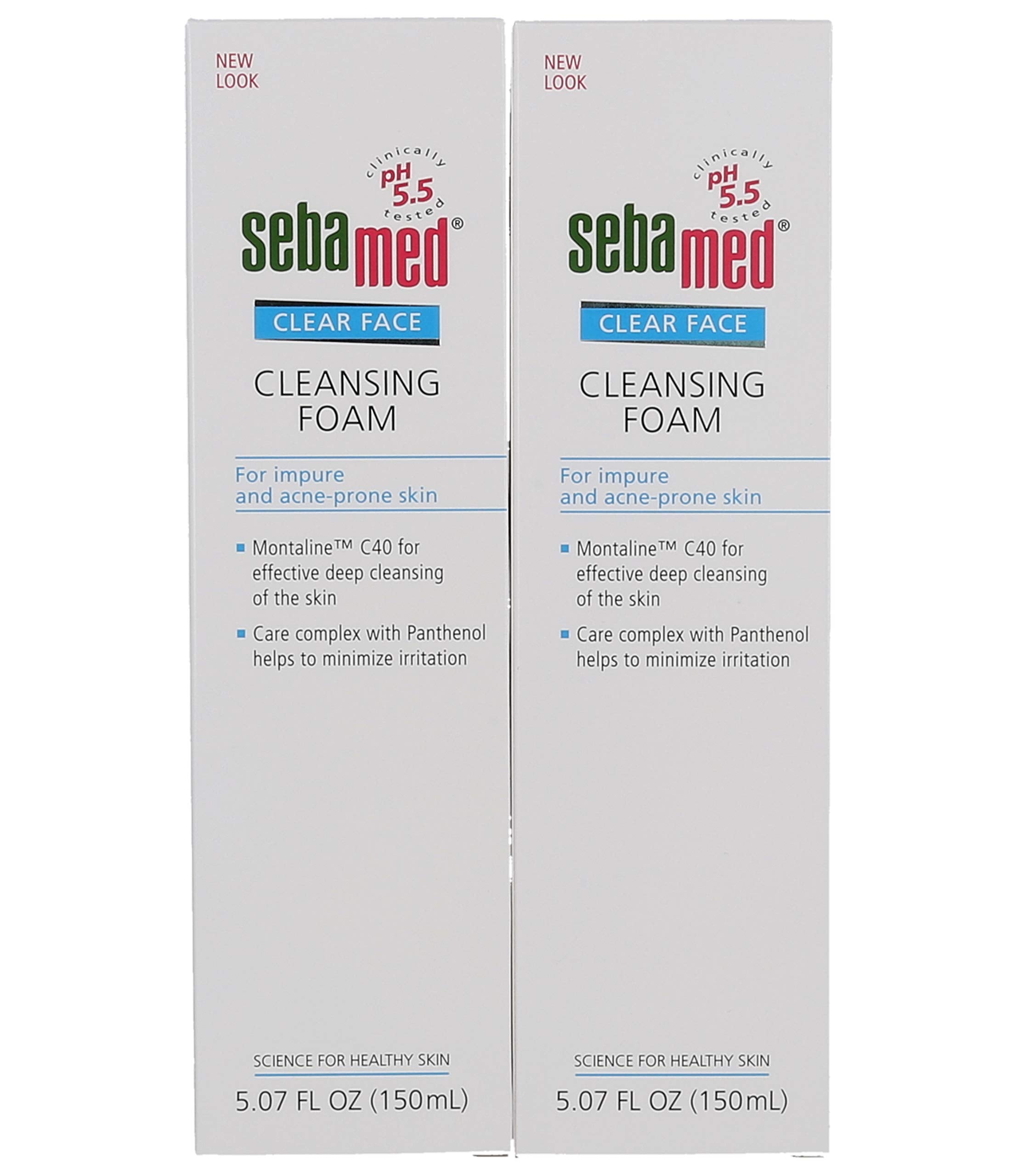 Close-up of foam texture from Sebamed cleanser for pore cleansing.