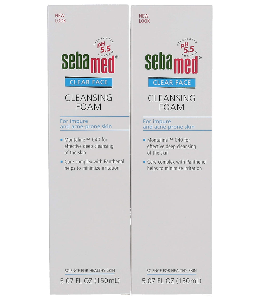 Close-up of foam texture from Sebamed cleanser for pore cleansing.