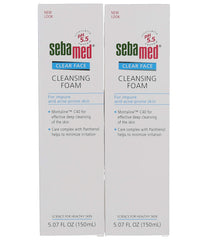 Close-up of foam texture from Sebamed cleanser for pore cleansing.