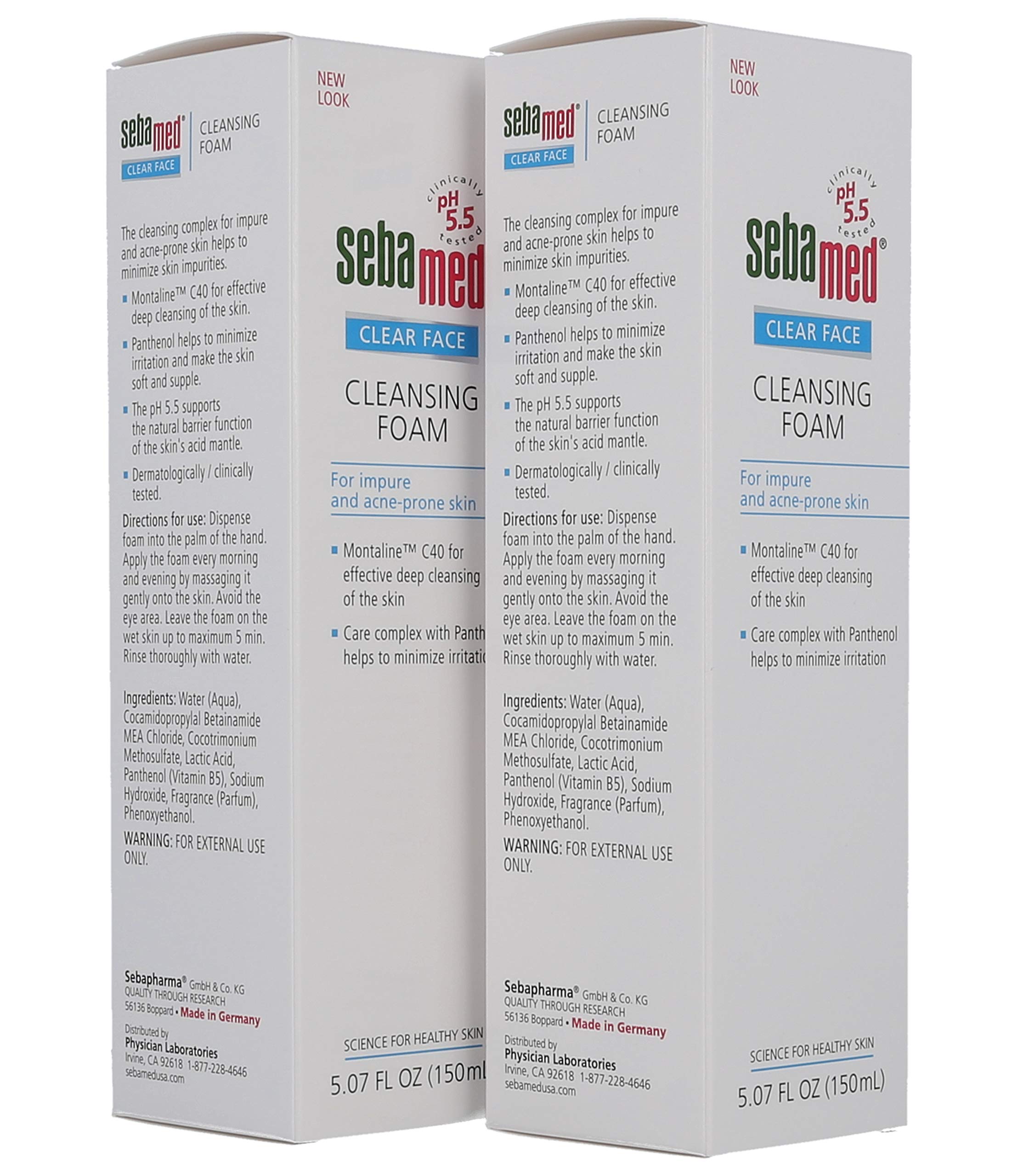 Sebamed Clear Face Cleansing Foam highlights Montaline C40 ingredient.