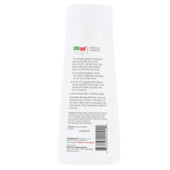 Sebamed Every-Day Shampoo pour shows mild lather suitable for sensitive scalps.