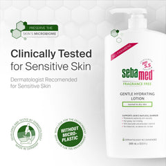 SEBAMED fragrance-free lotion pump after shower provides refreshed, hydrated skin