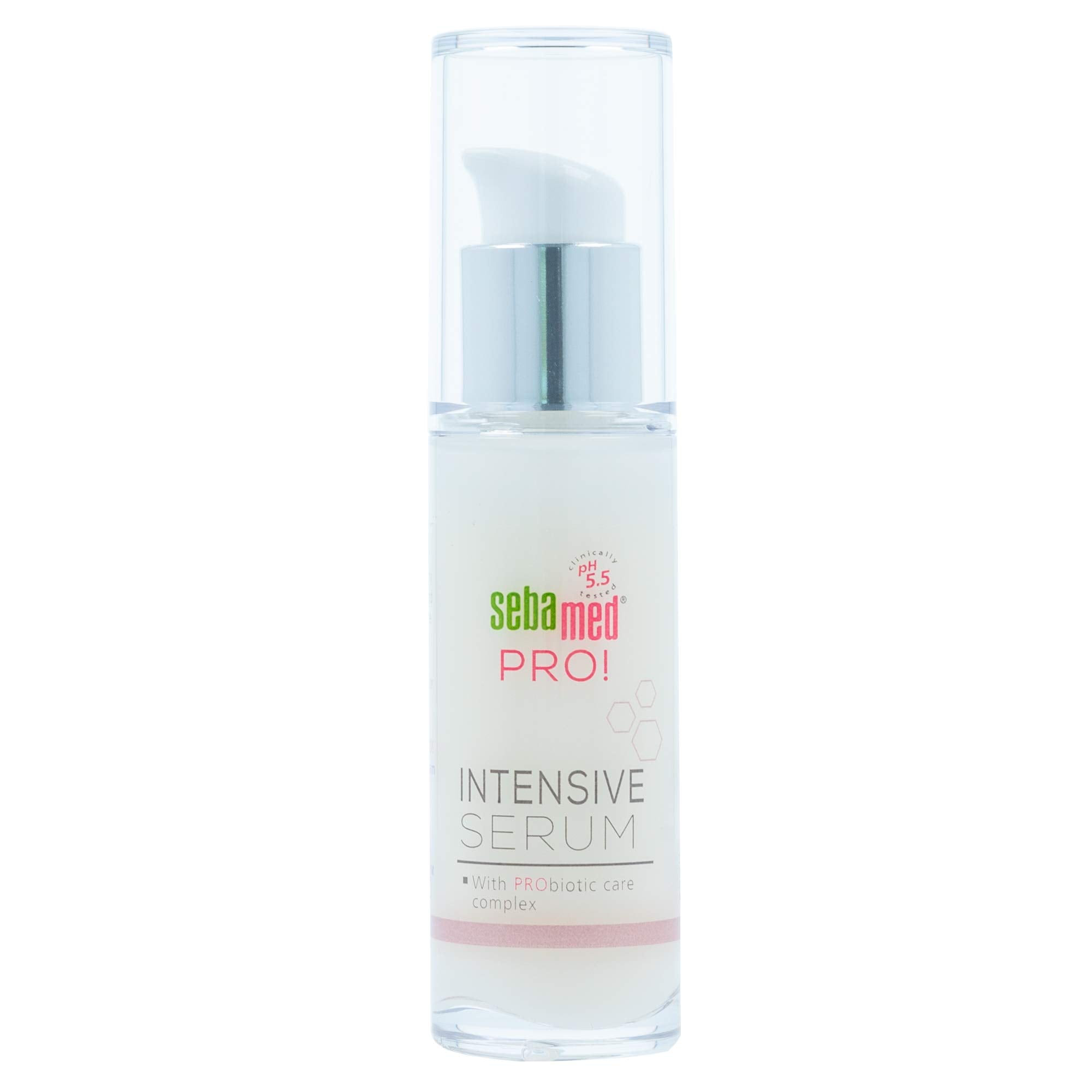Sebamed Pro Intensive Serum bottle pump for easy application and hydration.