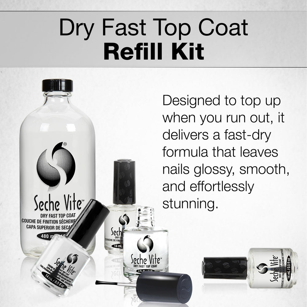 Seche Vite 480 ml refill bottle ready for professional use.
