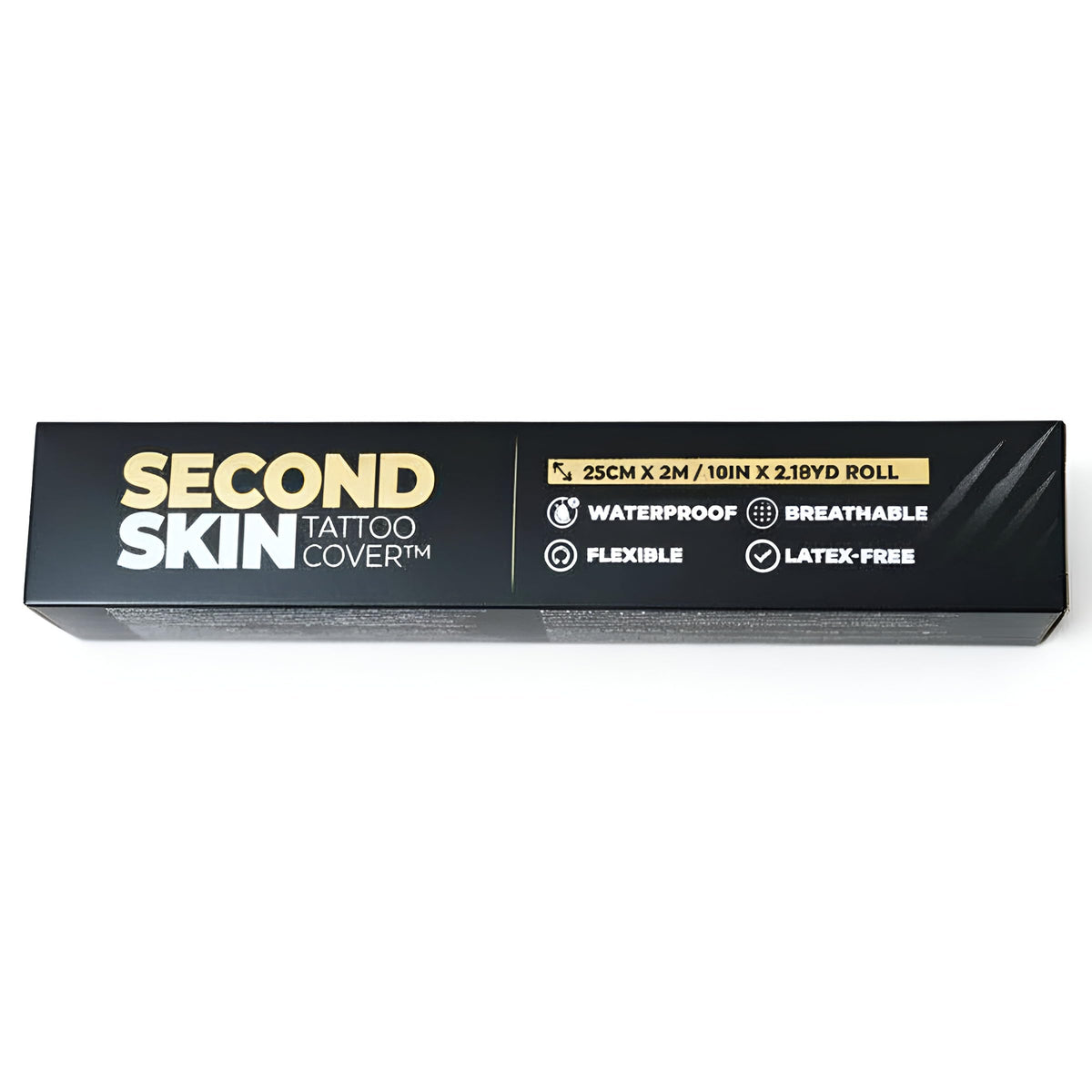 Second Skin Tattoo Cover demonstrates easy-to-apply clear film for daily tattoo protection.