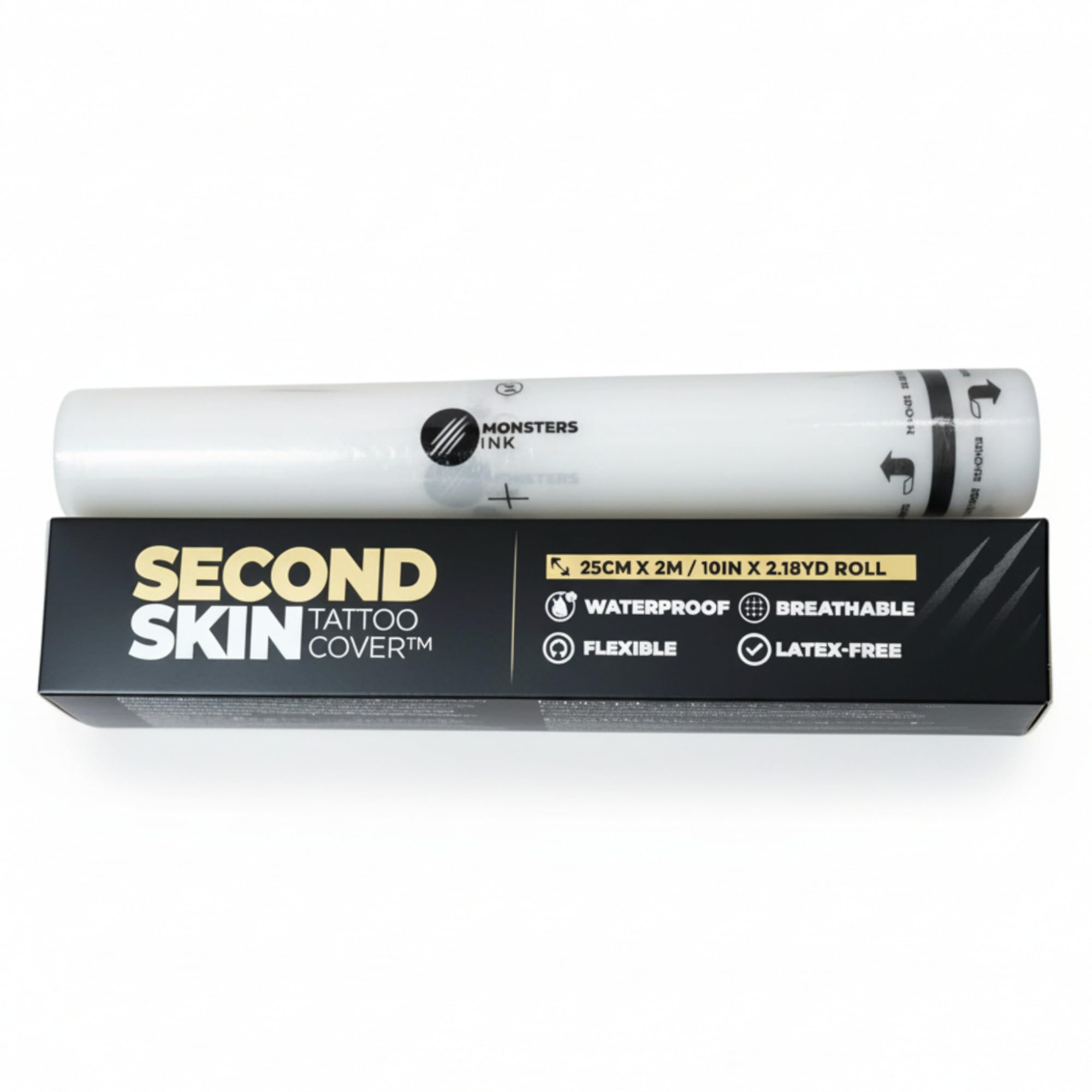 Second Skin Tattoo Cover used in studio settings for professional protection.