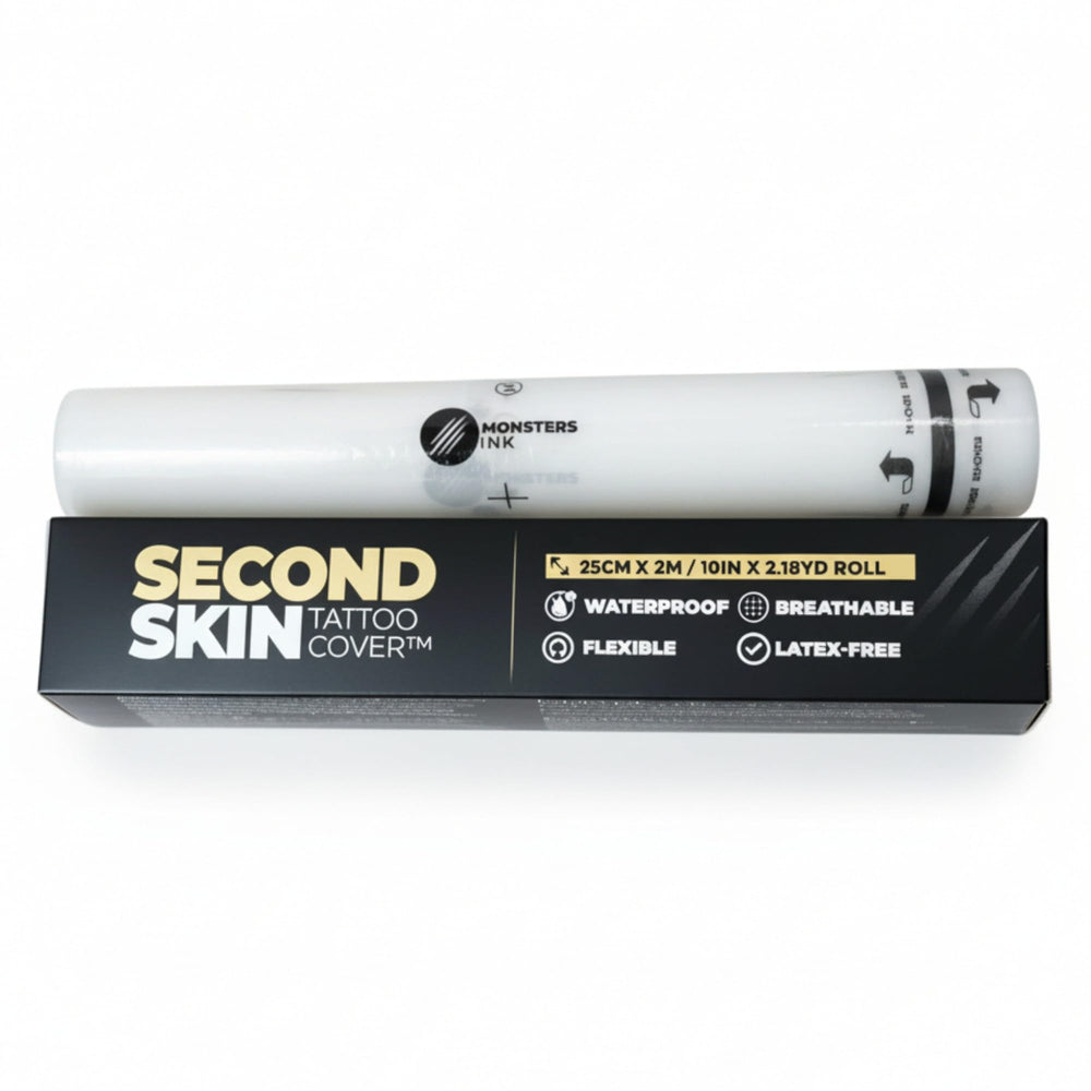Second Skin Tattoo Cover used in studio settings for professional protection.