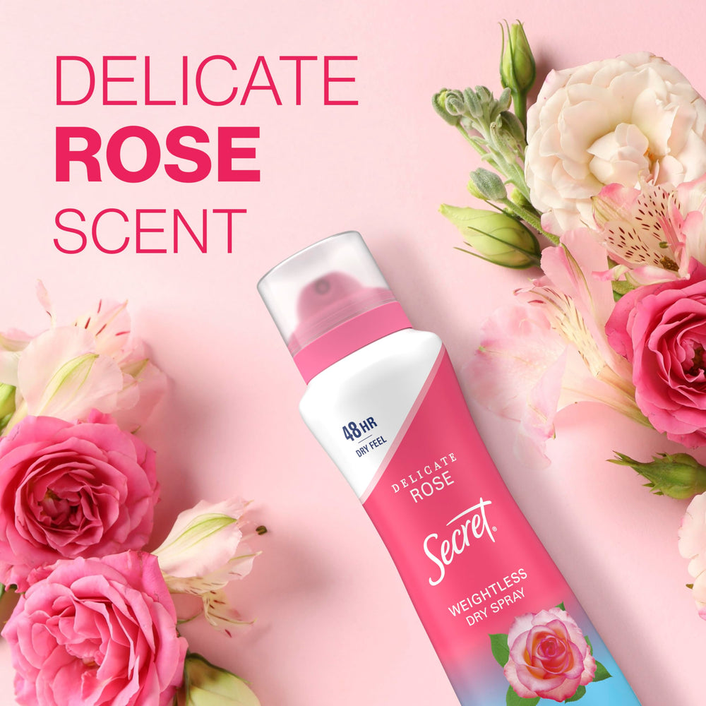 Secret Dry Spray provides 48-hour protection against sweat and odor.