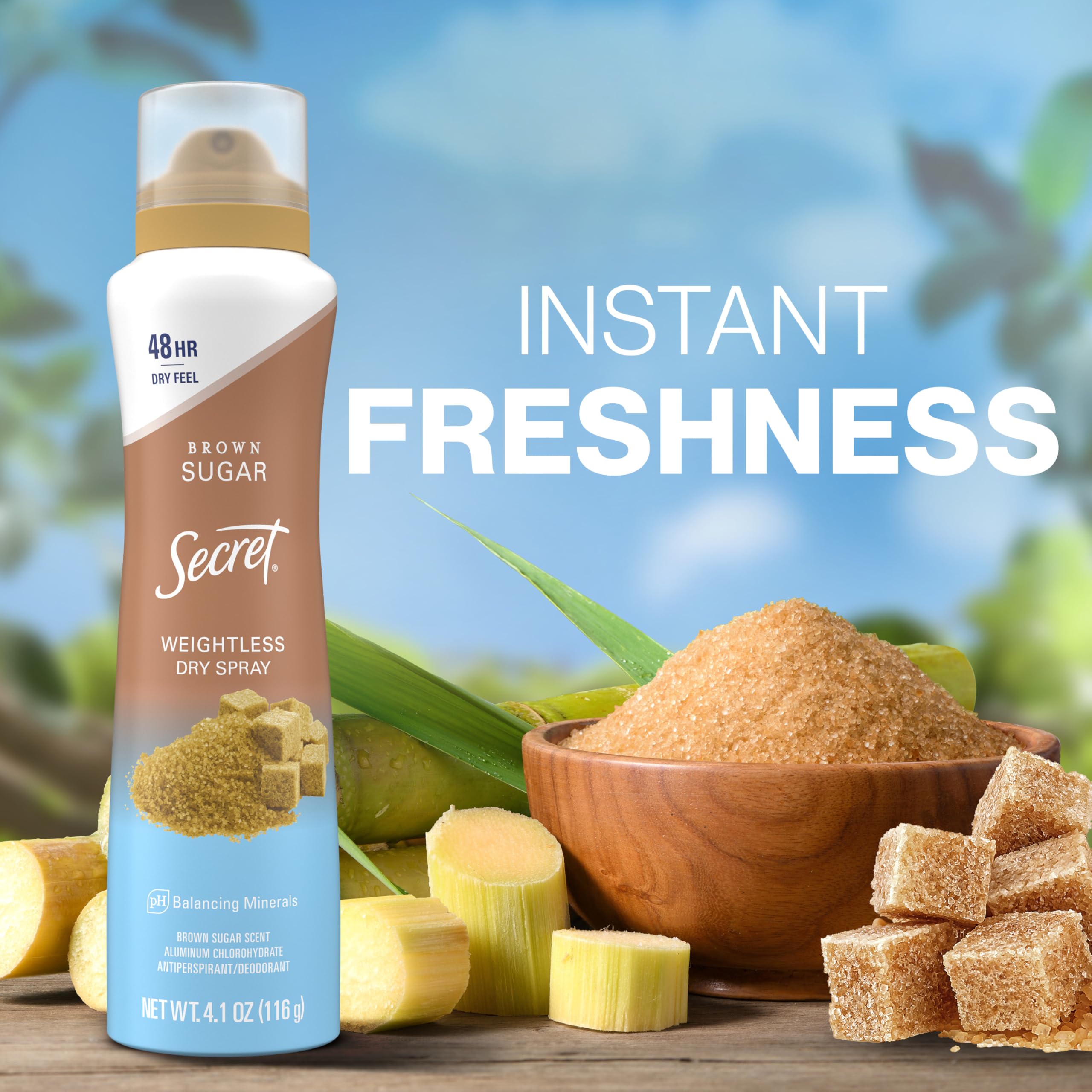 Secret Dry Spray conveys weightless protection during workouts and everyday activities.