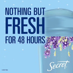 Secret Lavender invisible solid provides wetness protection throughout the day.