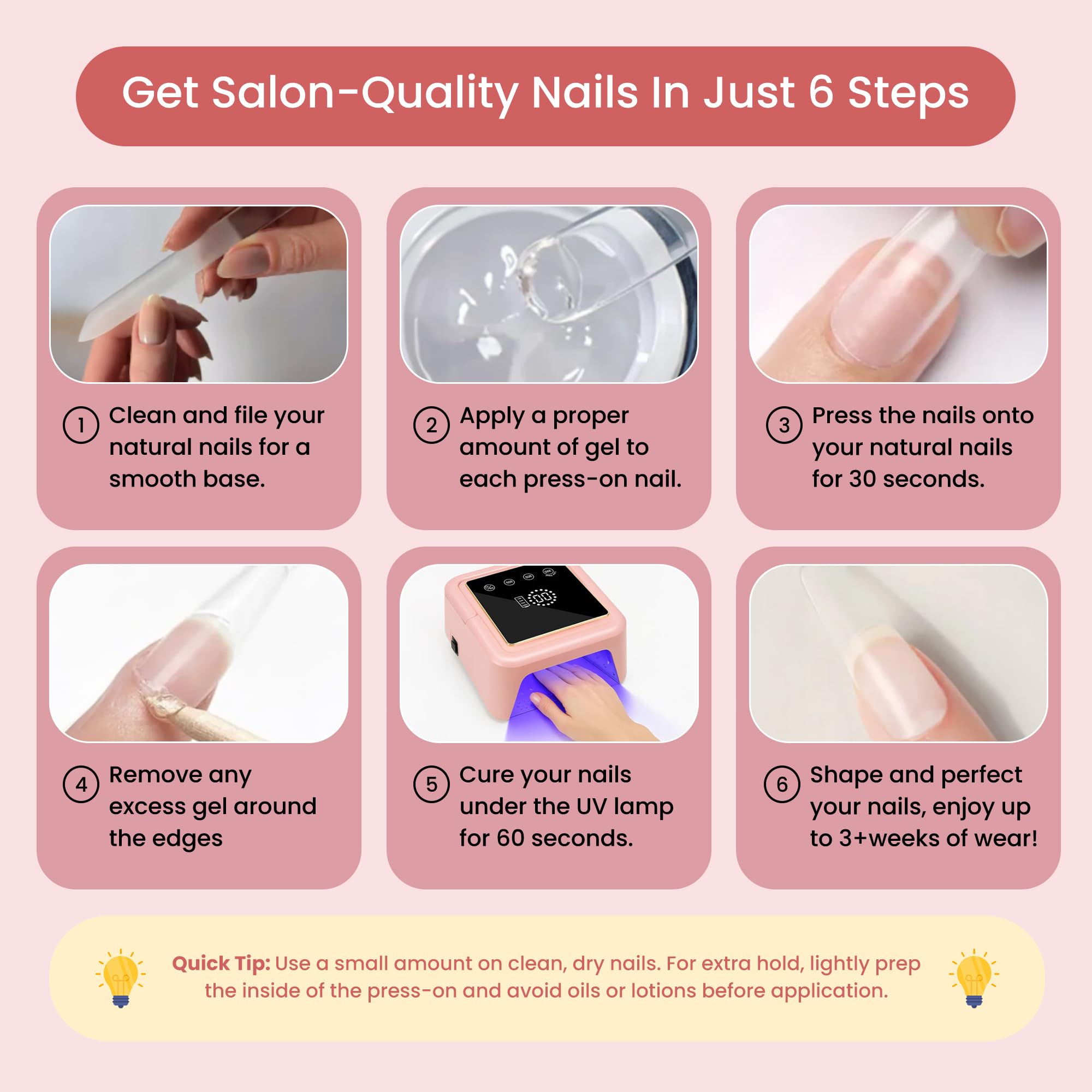 Secret Nails GLUI clean removal enables quick changes without damage.
