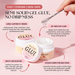 Secret Nails GLUI long-lasting hold illustrates durable adhesion for everyday wear.