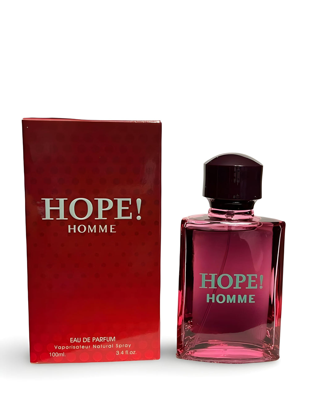 Secret Plus HOPE! Homme EDP bottle-front showcases premium masculine fragrance for daily confidence.