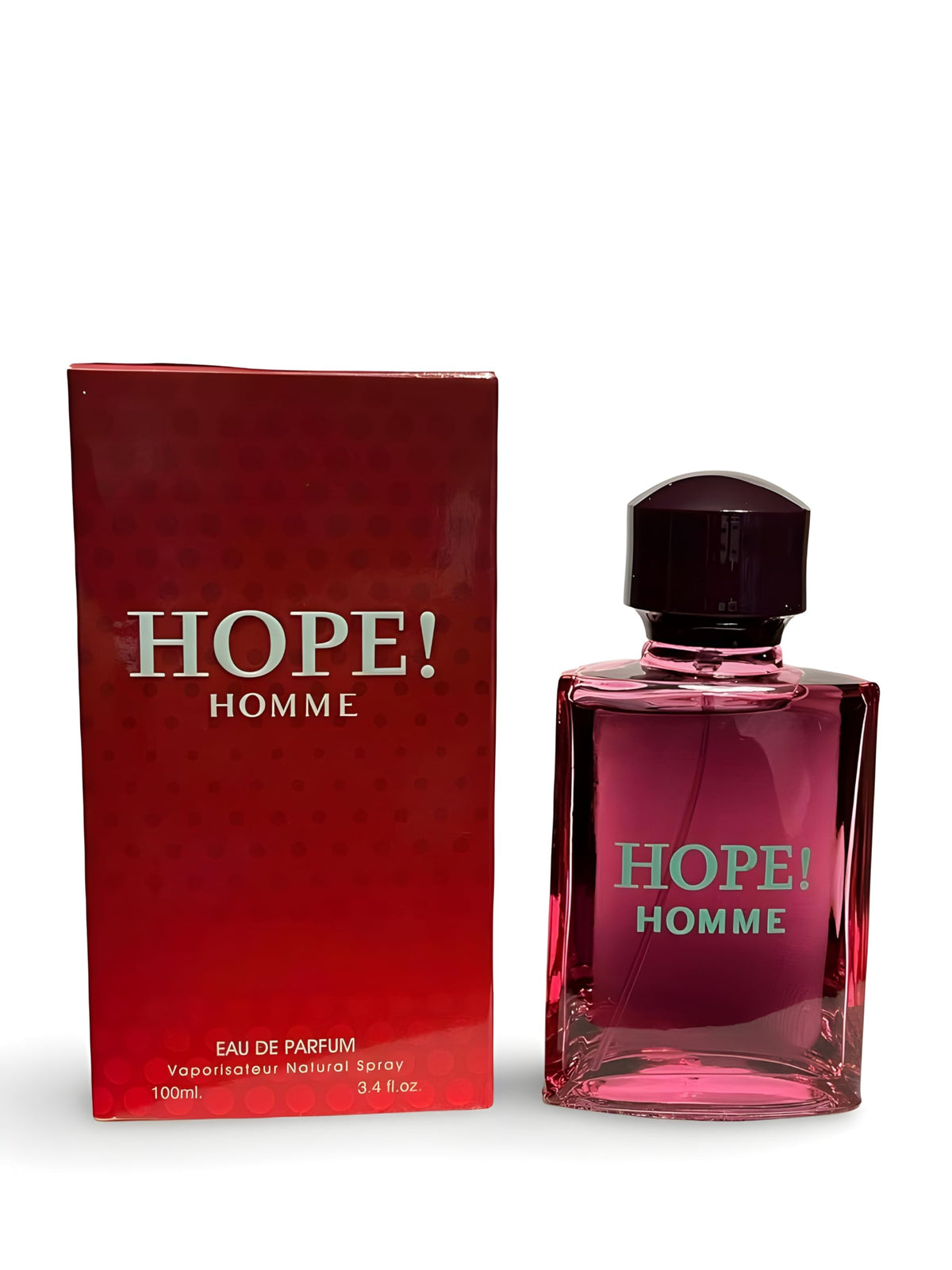 Secret Plus HOPE! Homme EDP bottle-front showcases premium masculine fragrance for daily confidence.