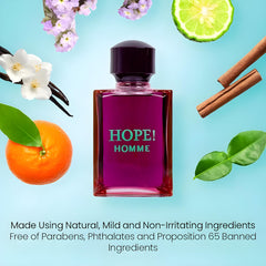 Secret Plus HOPE! Homme EDP on vanity hints at daily ritual readiness.