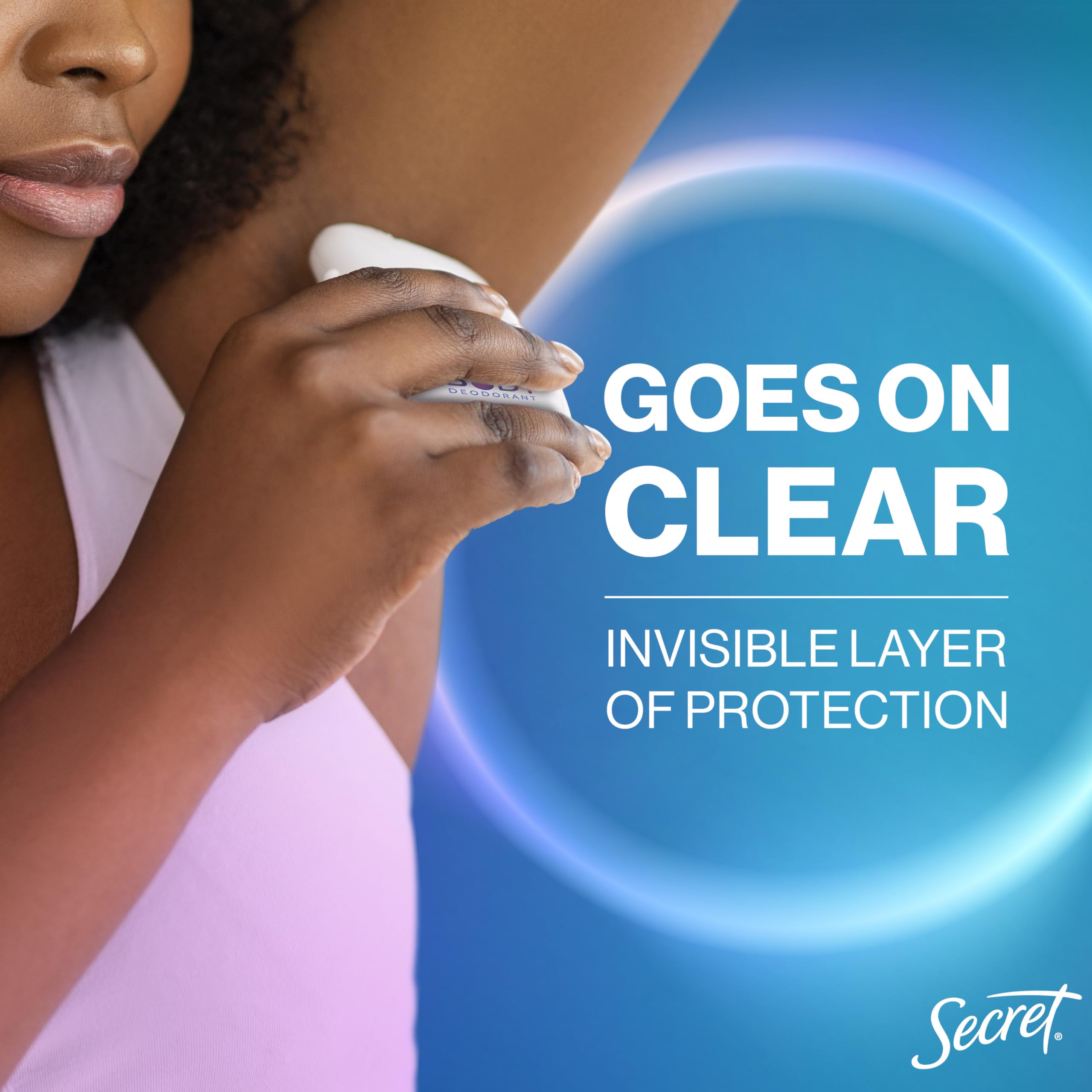2.4 oz travel-friendly size of Secret Whole Body Deodorant