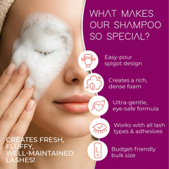 Lash and brow cleanser use with foaming pump.