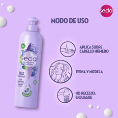 Sedal blueberries and oils ingredients highlight natural extracts for nourished hair.
