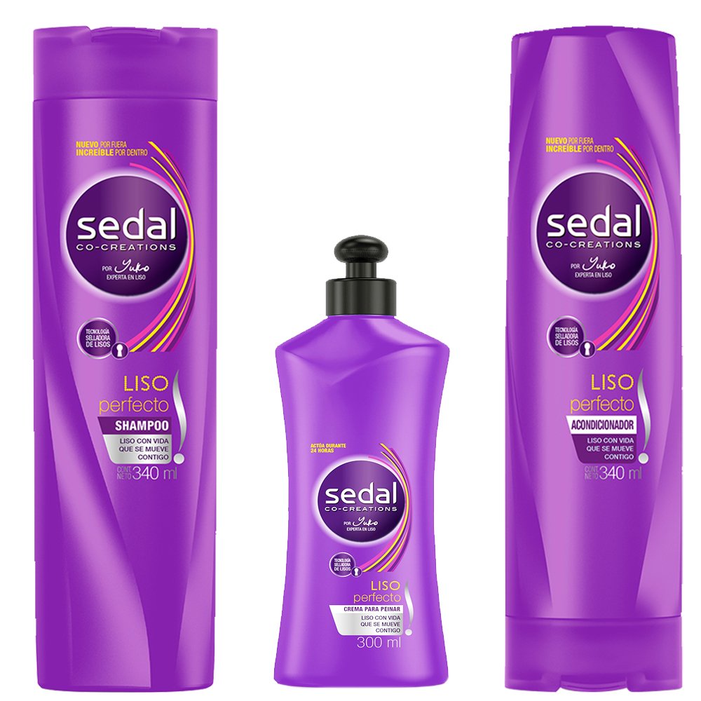 Sedal Liso Perfecto shampoo bottle for smoother, easier styling.
