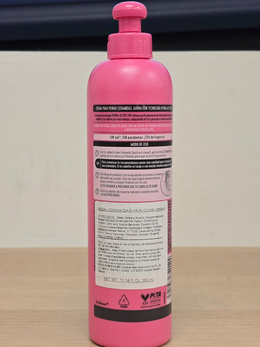 Sedal S.O.S Ceramides ingredients closeup highlighting ceramides and micro-ceramides.