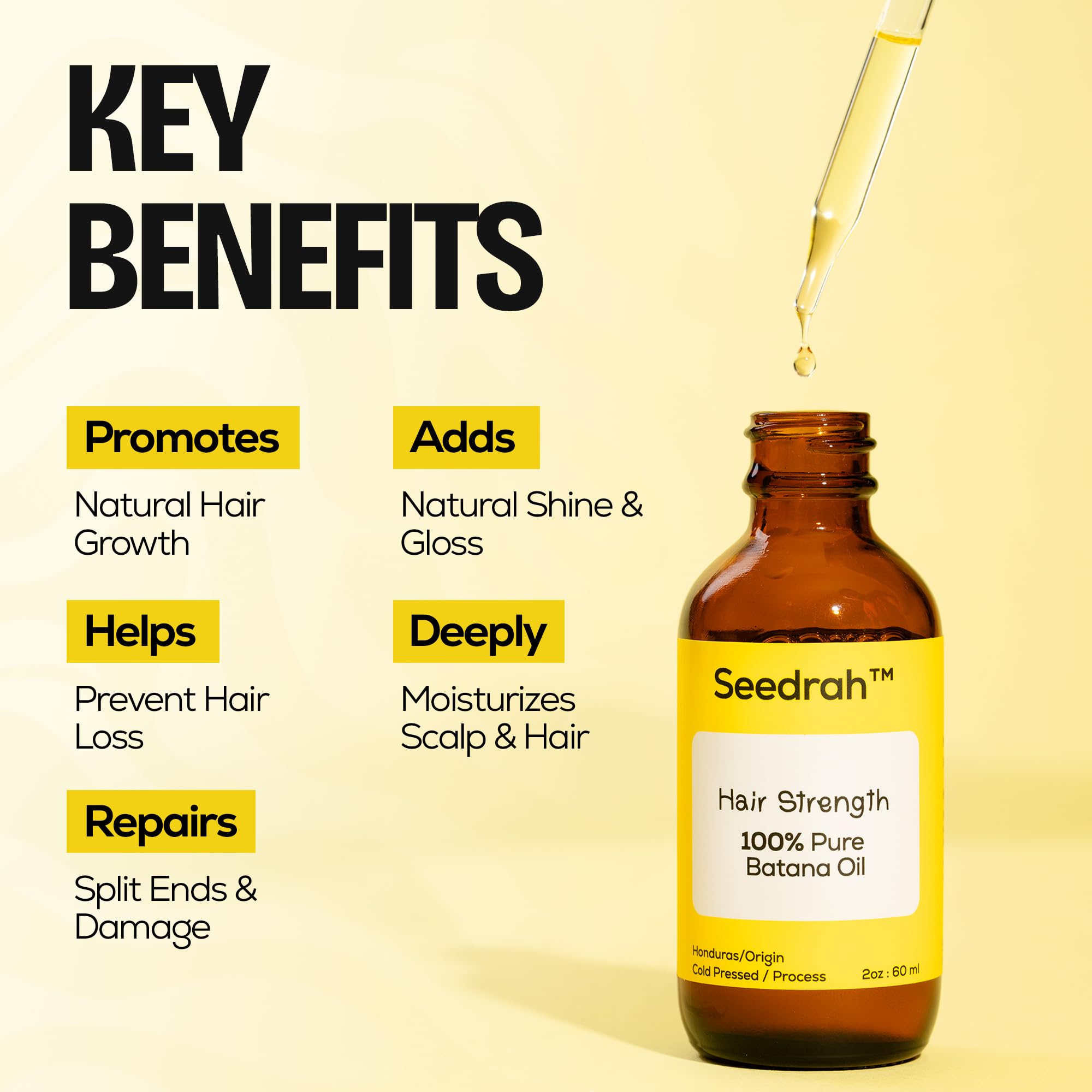 SEEDRAH Batana Oil on dry hair to reduce split ends