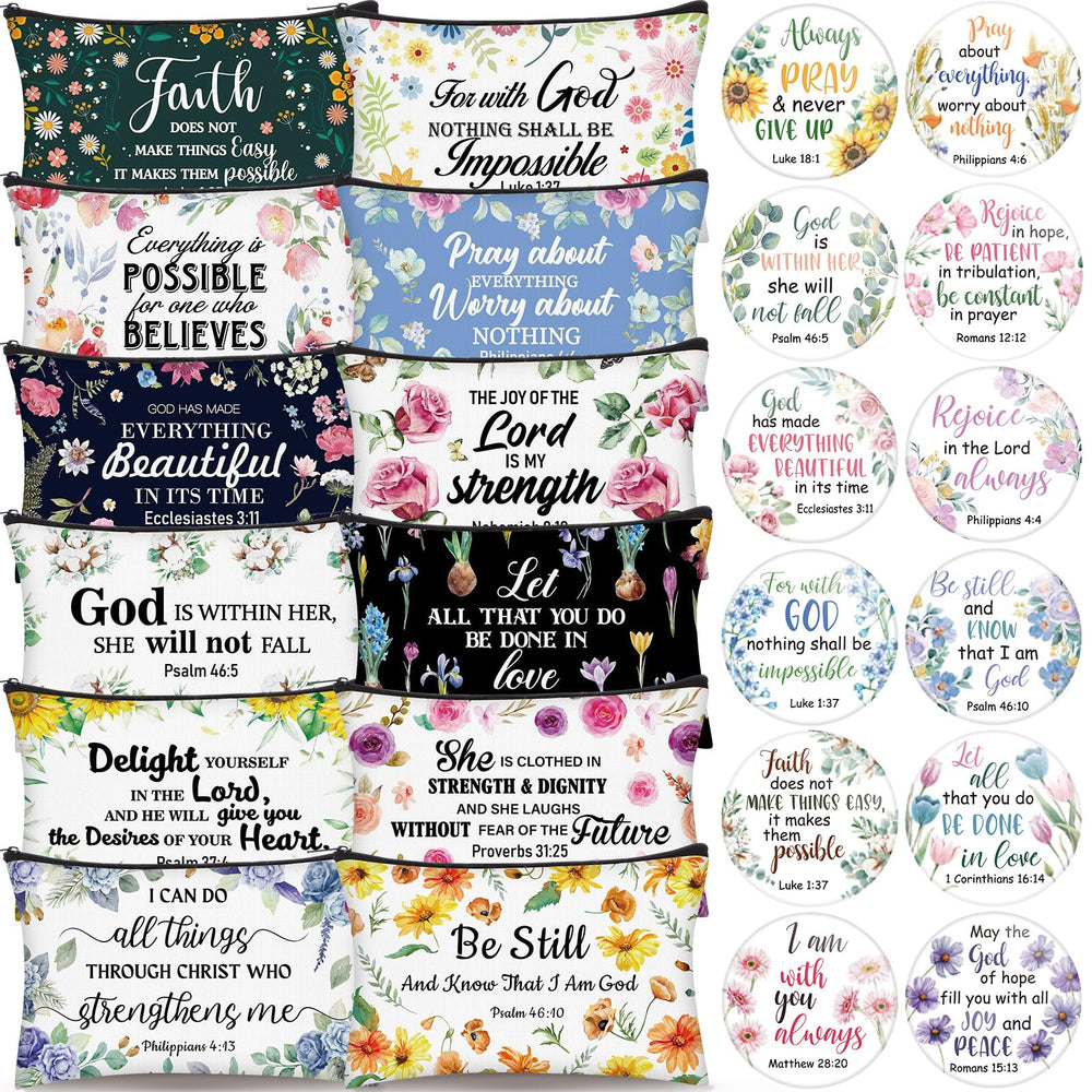 Seeloowy floral Bible makeup bag in vibrant colors for daily essentials