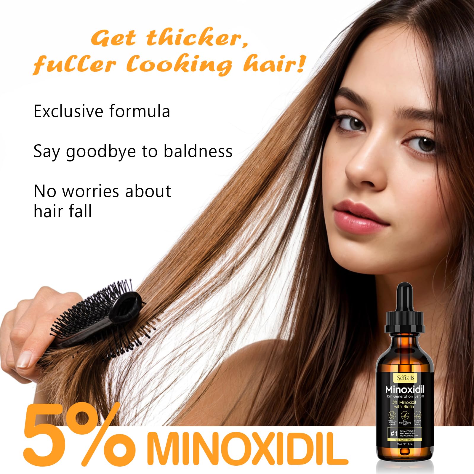 Sefralls 5% Minoxidil hair growth oil beard application for denser facial hair