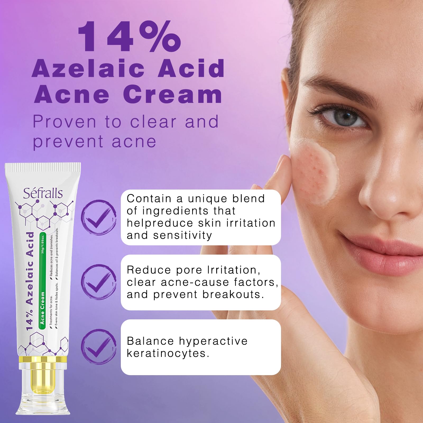 Sefralls azelaic acid cream application routine demonstrates gentle daily use