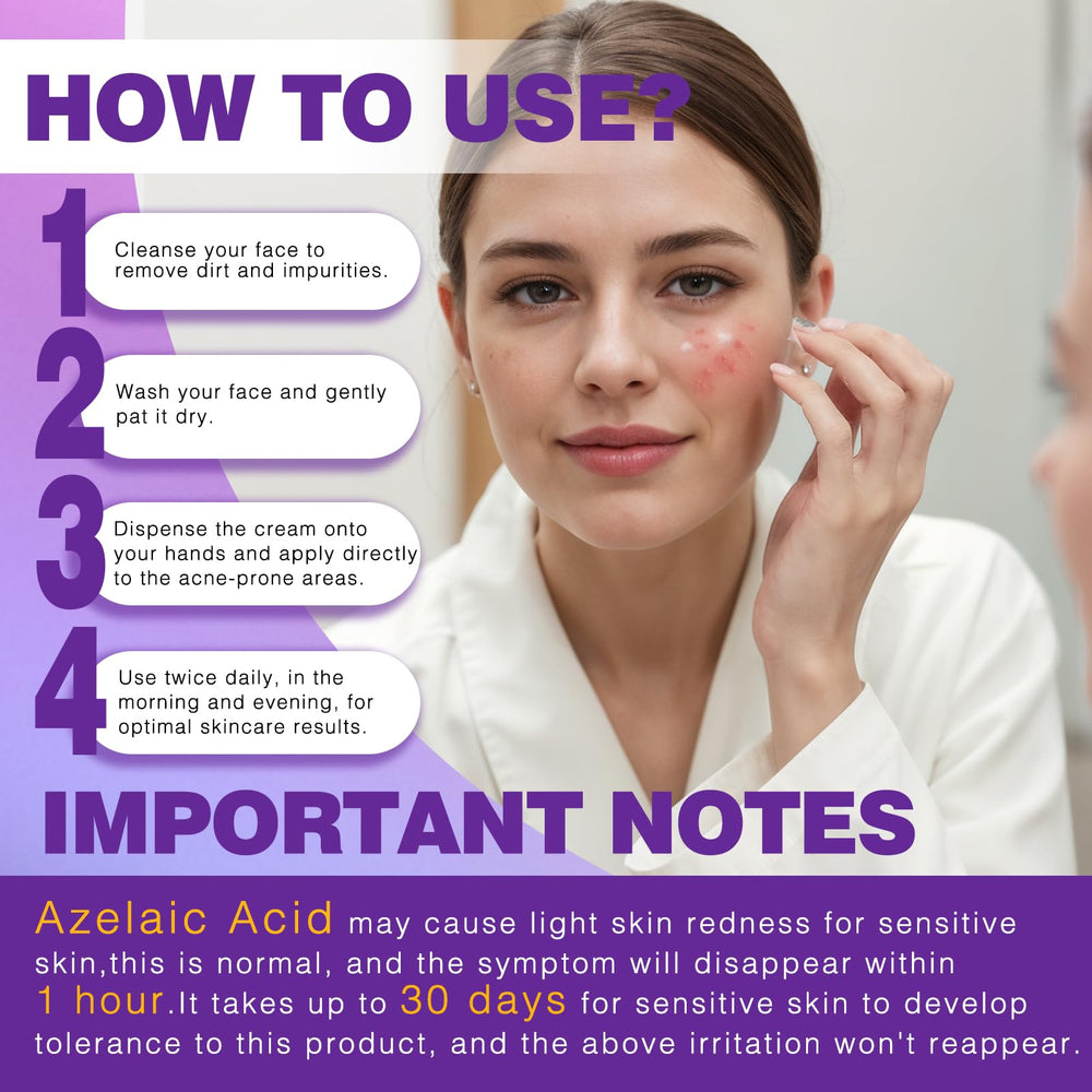 Sefralls azelaic acid cream on blemishes suggests even skin tone support
