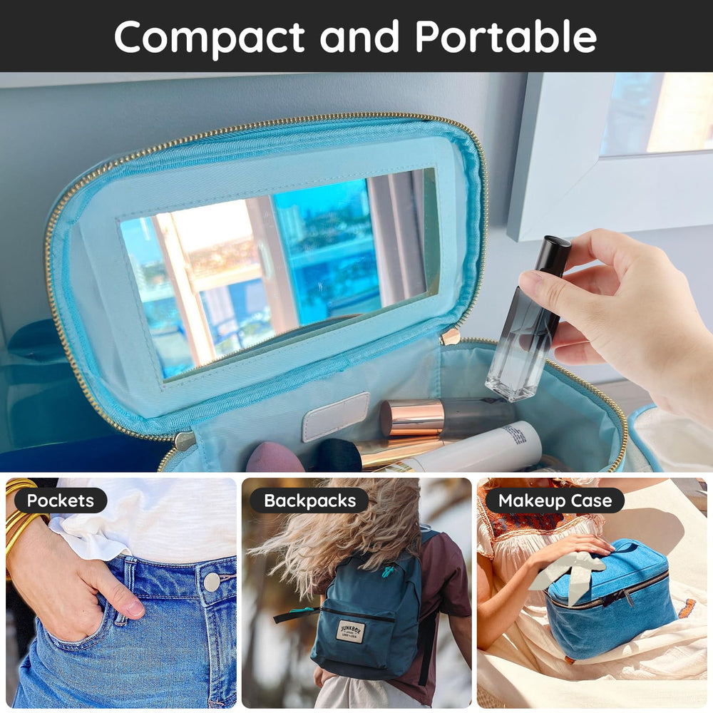 Includes funnel, dropper, and pump for easy refilling