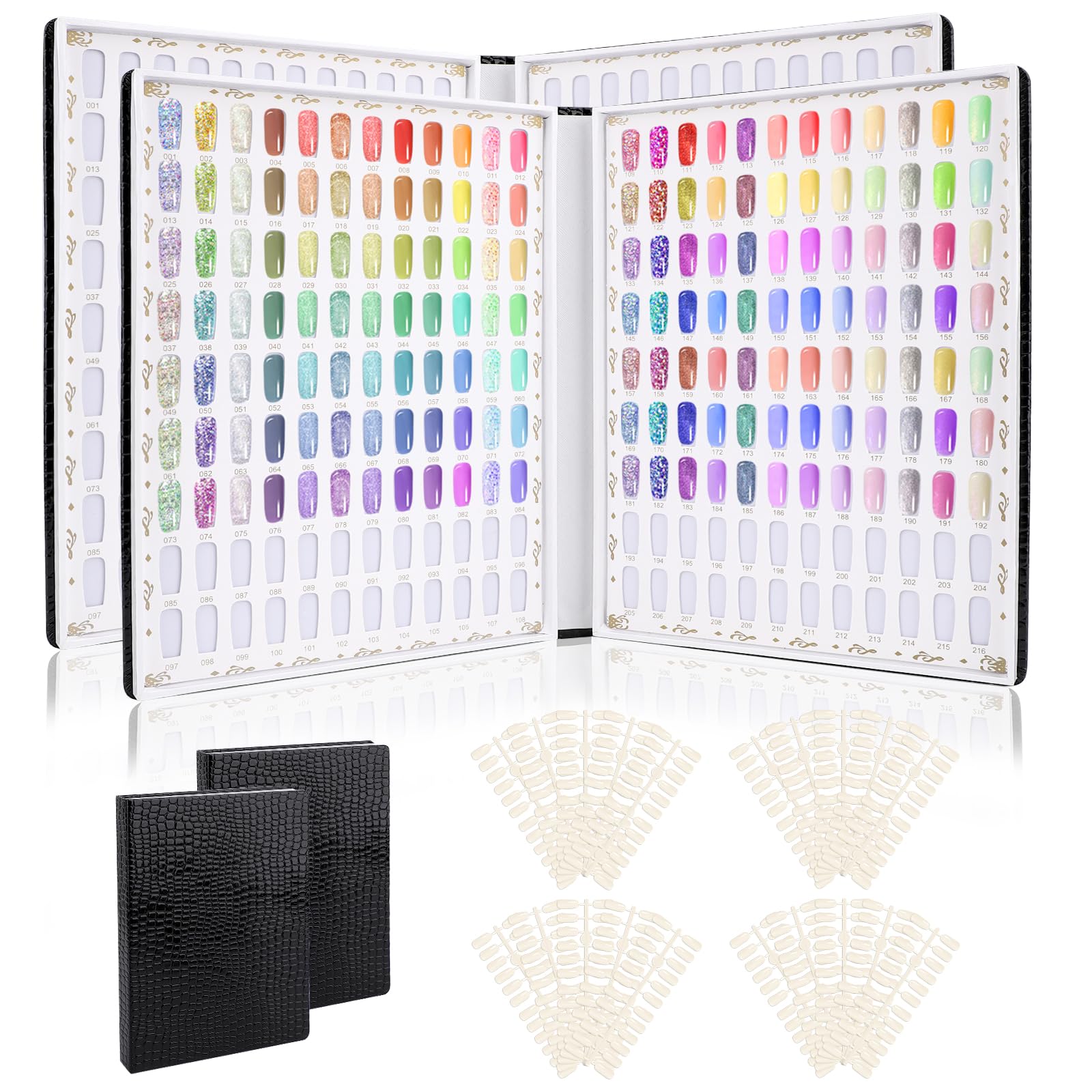 Segbeauty 2 Pack Nail Color Display Chart – 216 Colors per Book, 480 T ...