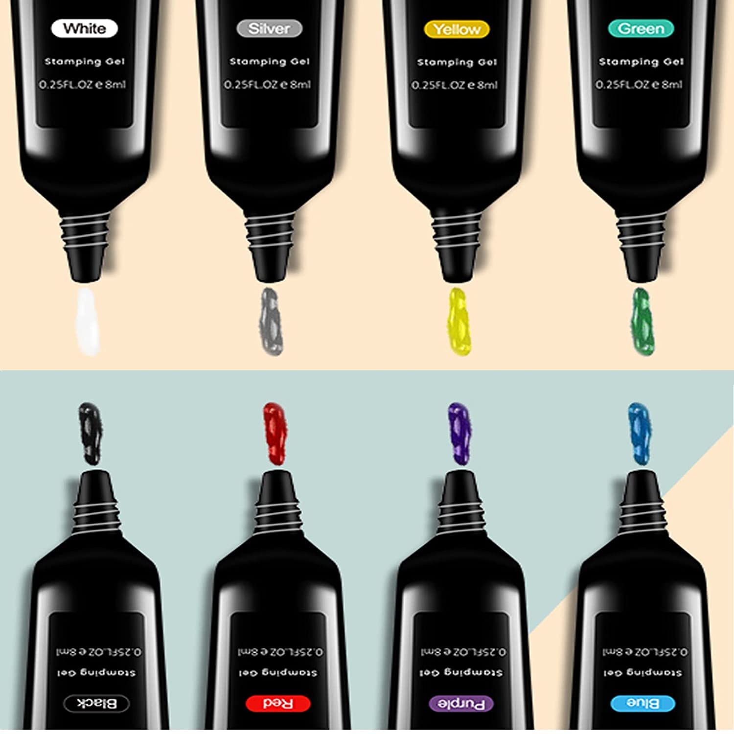 SEISSO silver stamping gel provides metallic shine and dimension.