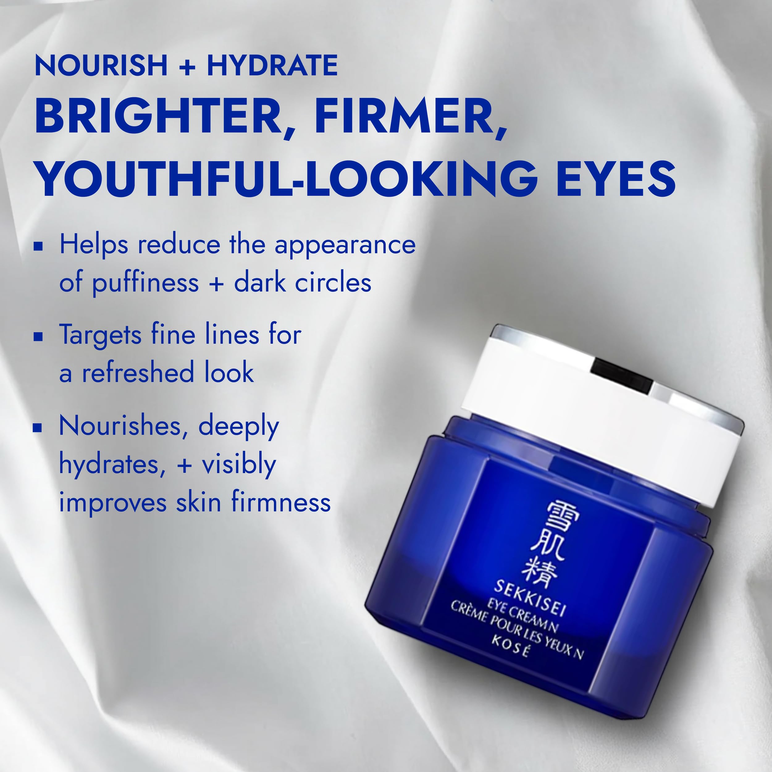 Applying SEKKISEI Eye Cream nourishes the delicate eye area