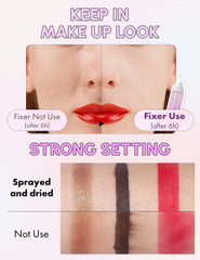 Self Beauty Glow hydrating mist being applied to refresh makeup.