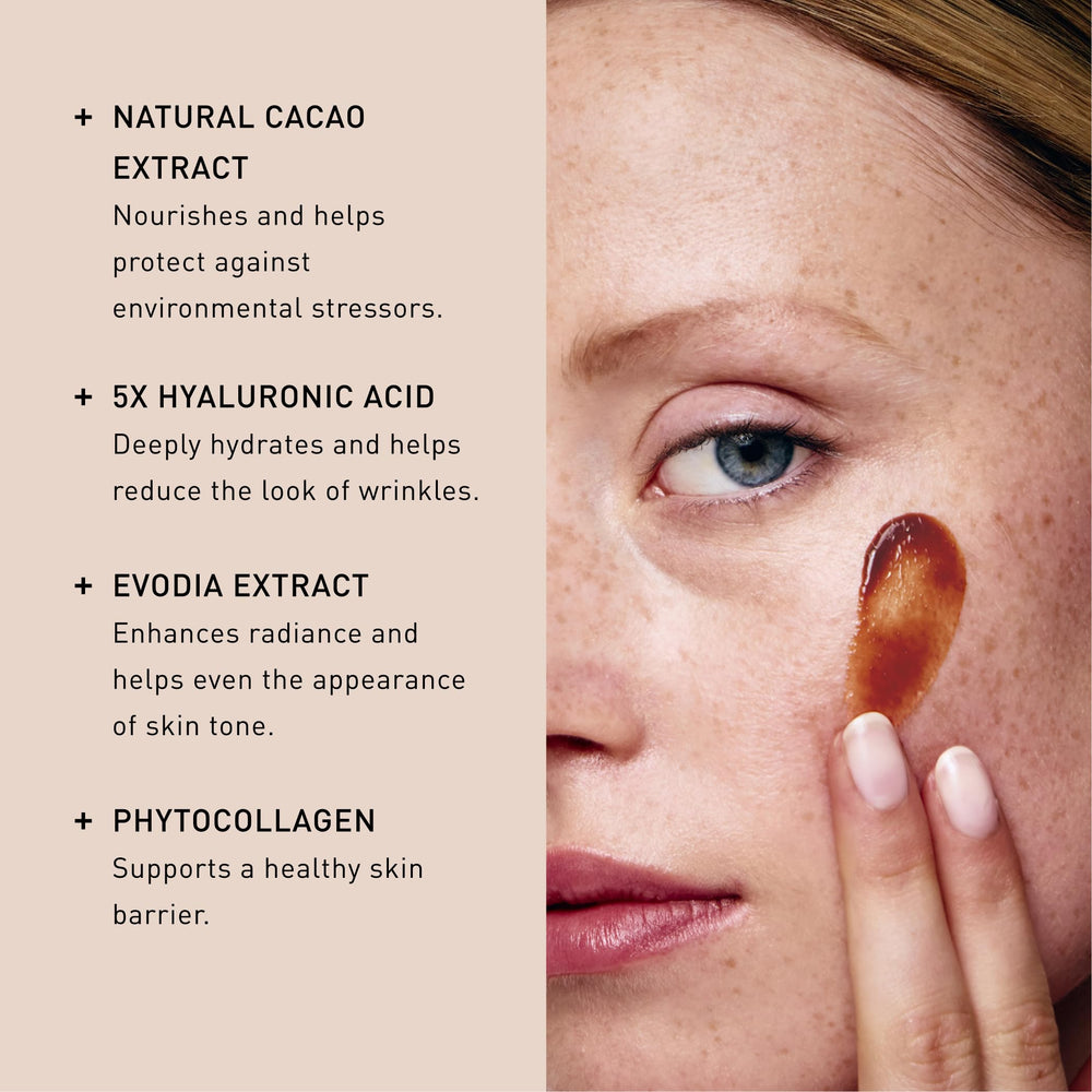 Face application finish showing natural glow.
