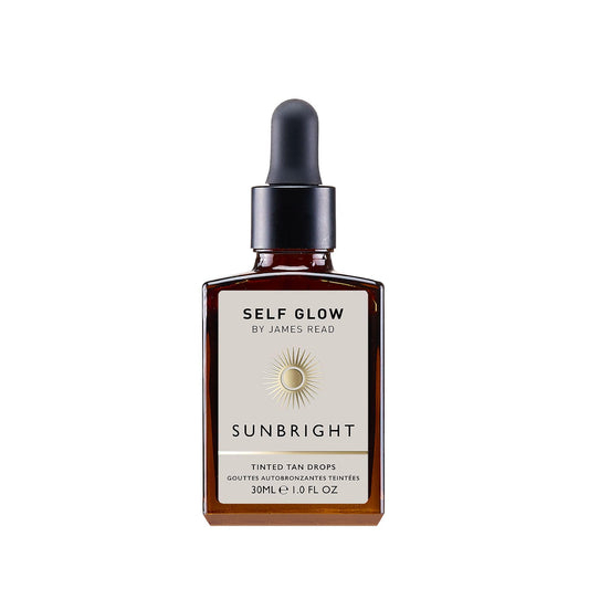 Self Glow by James Read Sunbright Mix-In Drops bottle pour for customizable glow
