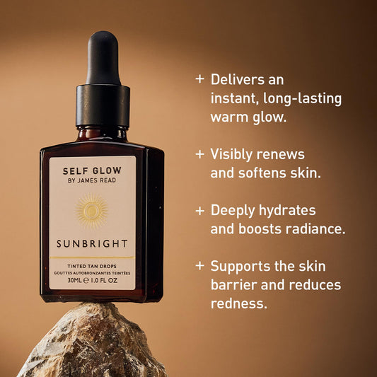 Self Glow by James Read Sunbright Mix-In Drops being dispensed to mix with moisturizer