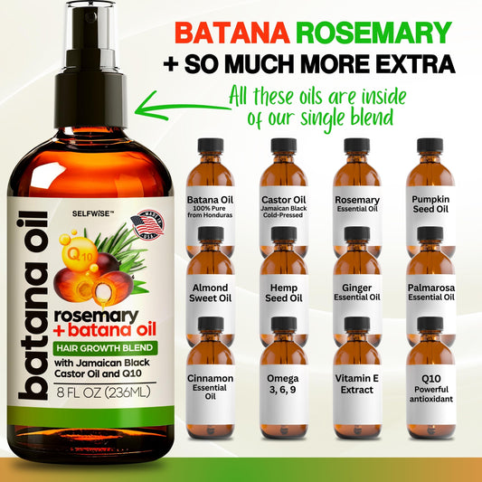 SELFWISE Batana Oil on the scalp being massaged to nourish roots and balance moisture.