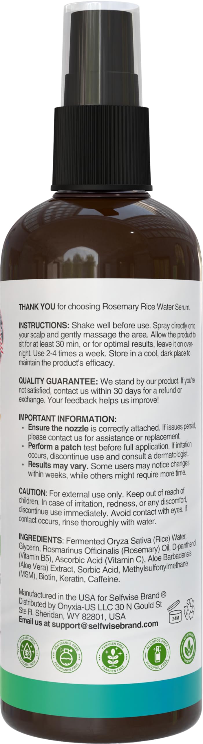 Daily hair care routine with SELFWISE Rosemary Rice Water Spray