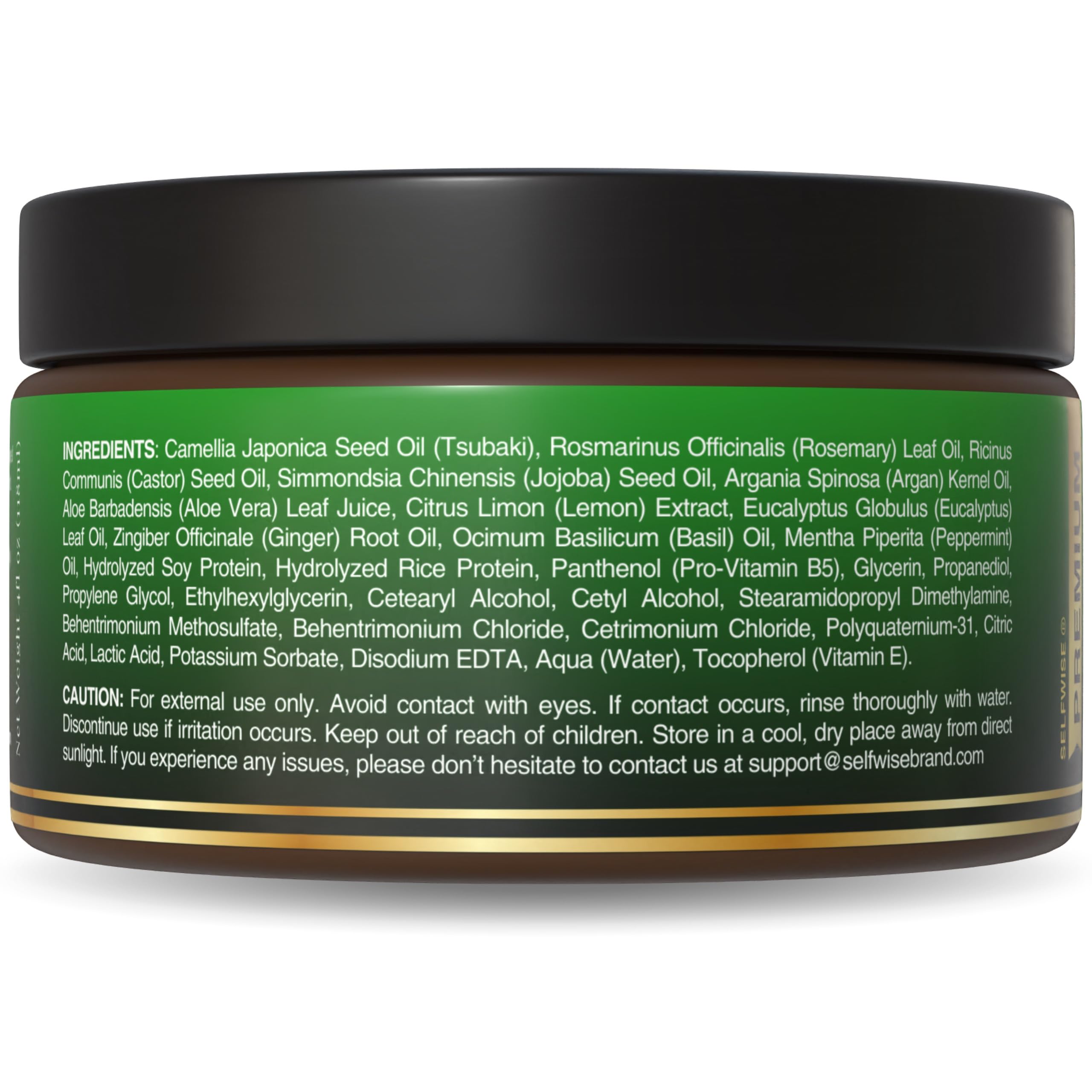 SELFWISE Tsubaki Hair Mask travel kit-ready container supports on-the-go care.