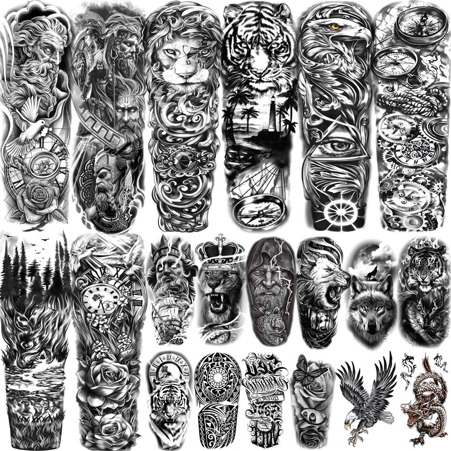 SELIDODO full-arm sleeve tattoos for adults with bold designs