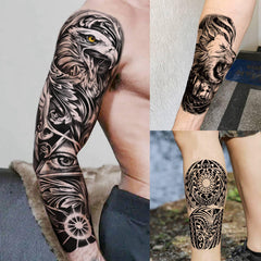 SELIDODO wildlife motifs including lion eagle and dragon for dramatic body art