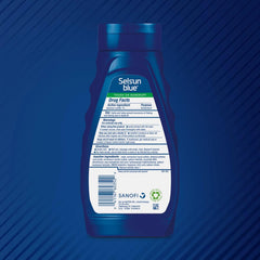 Selsun Blue shampoo being massaged onto scalp for potential dandruff relief