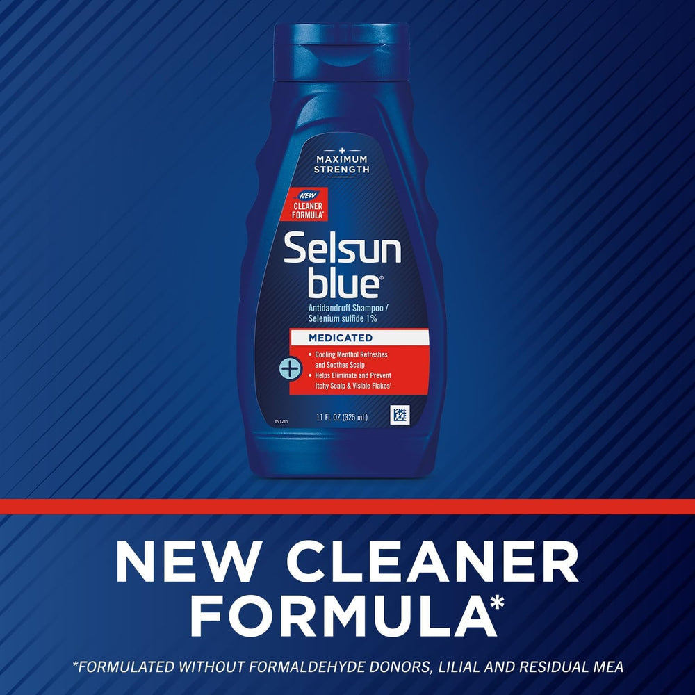Selsun Blue menthol cooling splash conveys refreshing scalp sensation