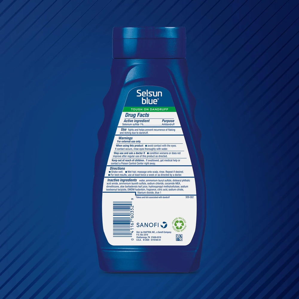Selsun Blue moisturizing anti-dandruff shampoo foam for quick lather and relief.