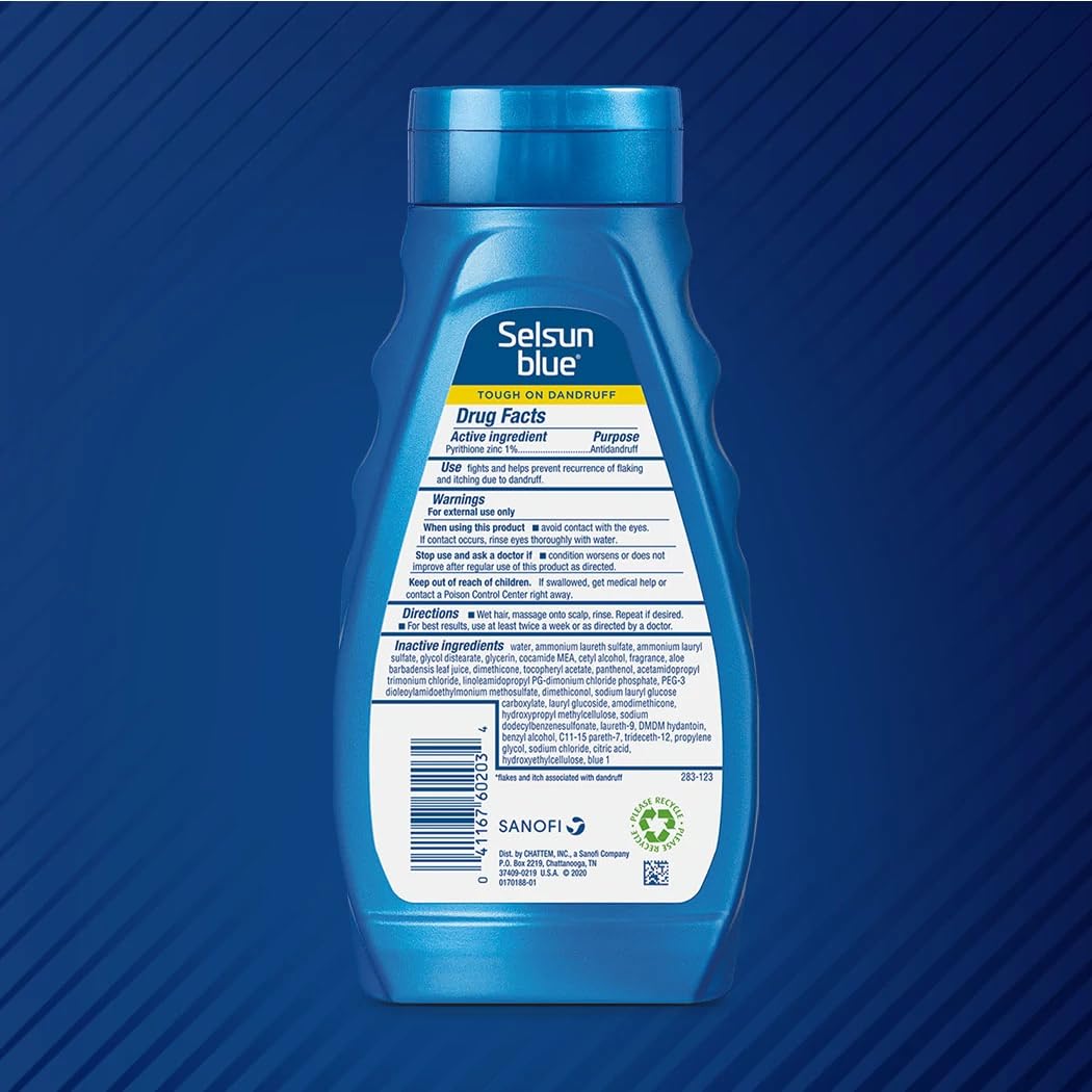 Selsun Blue water rinse action shows cleansing performance.