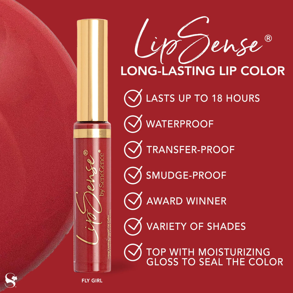 SeneGence LipSense customizable shades with matte, shimmer, and frost finishes.